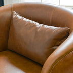 Ashlie Leather Swivel Barrel Chair
