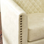Logan Faux Leather Tufted Swivel Club Chair