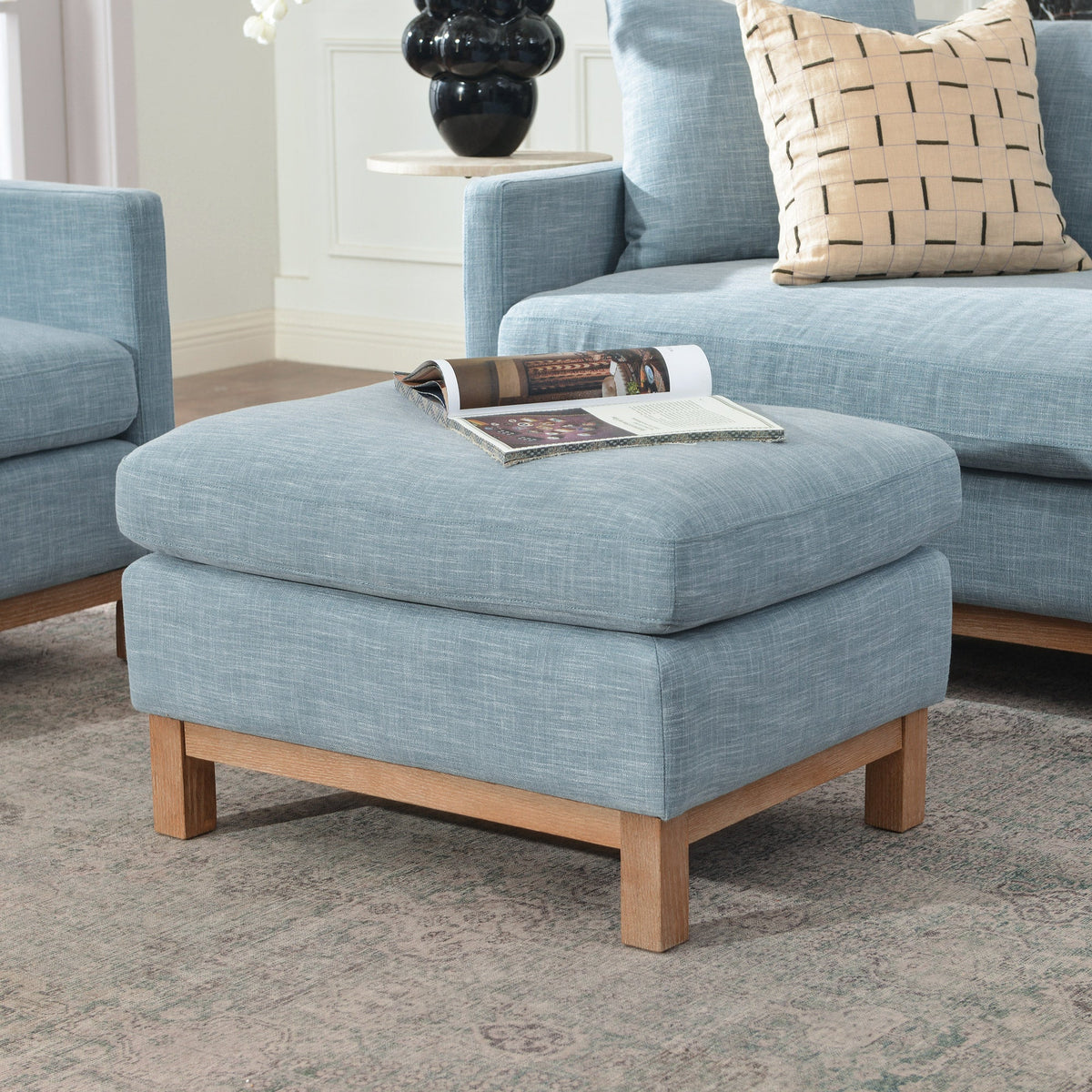 Albert Premium Linen Ottoman