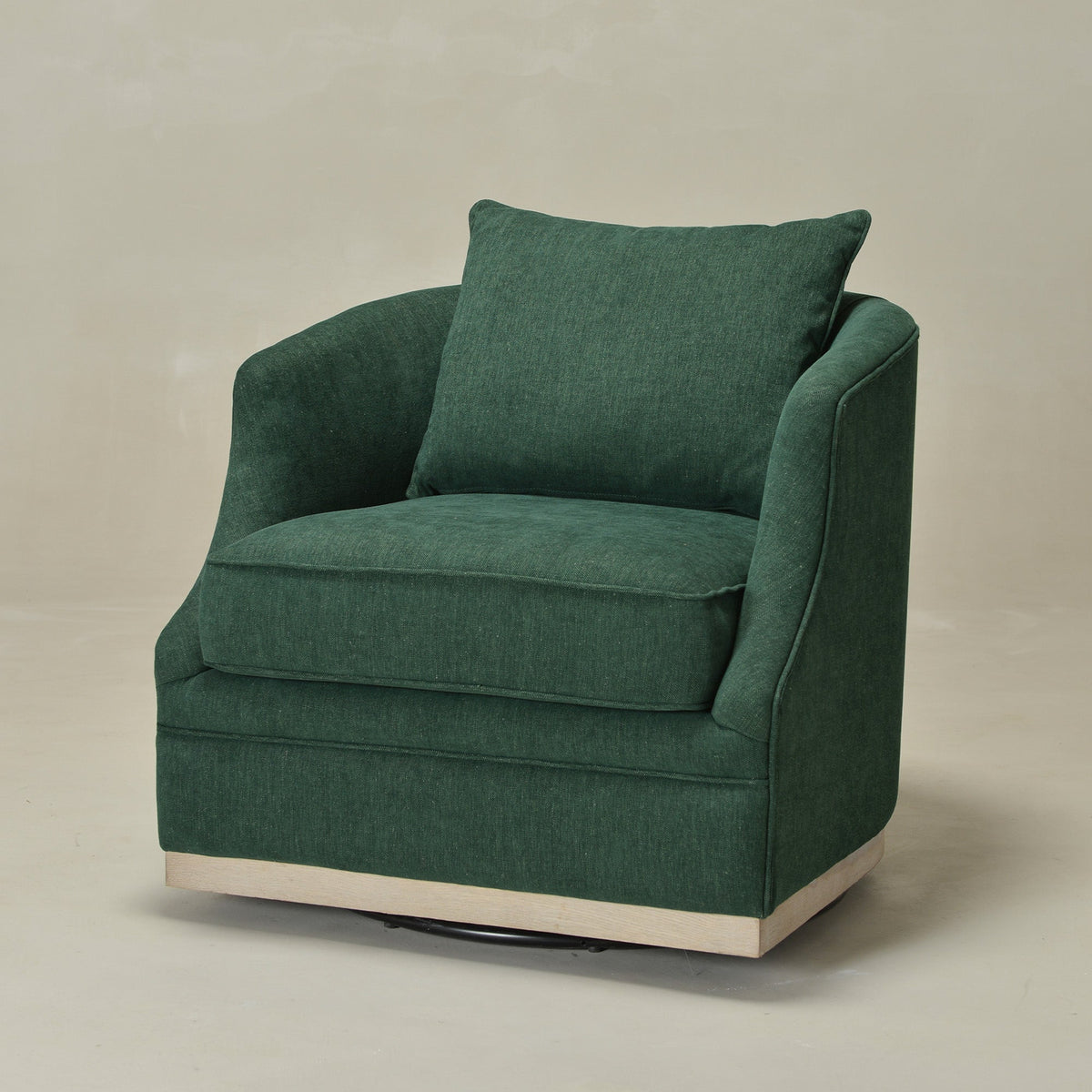 Minerva Linen Swivel Barrel Chair