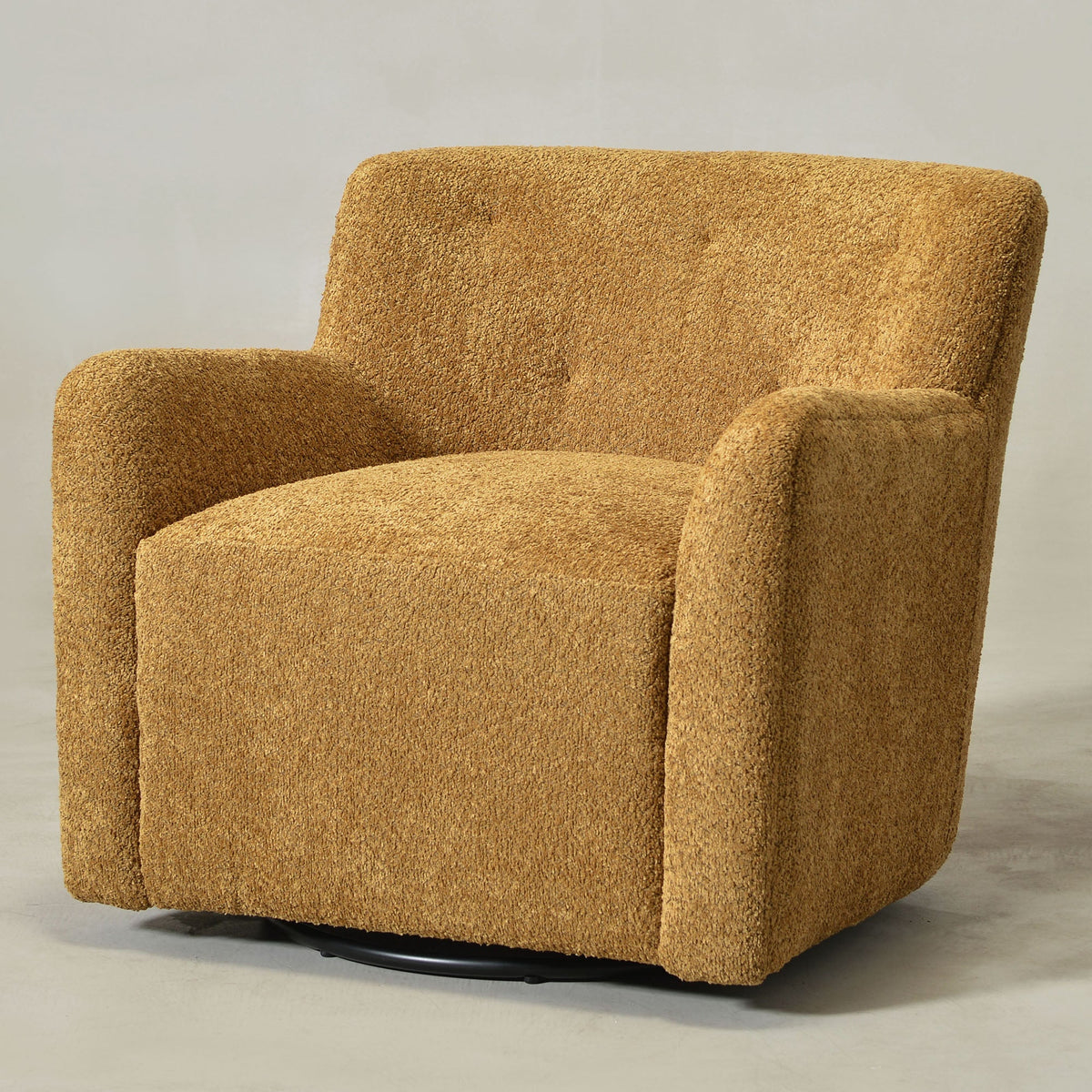 Vestie Chenille Swivel Barrel Chair