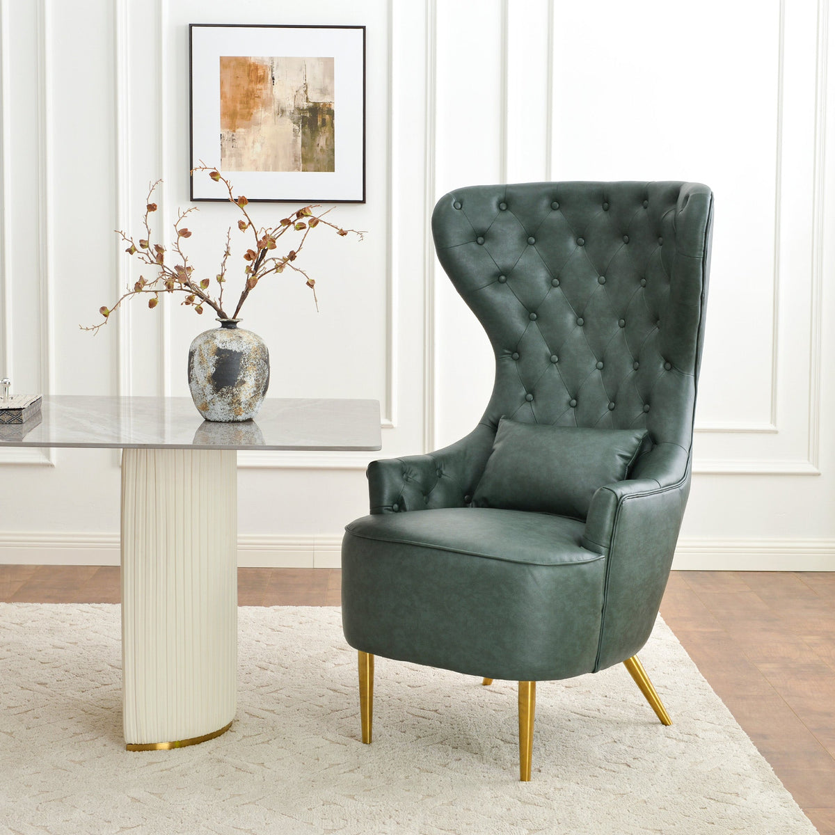 Letitia Faux Leather Wingback Chair