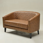 Logan Faux Leather Tufted Loveseat