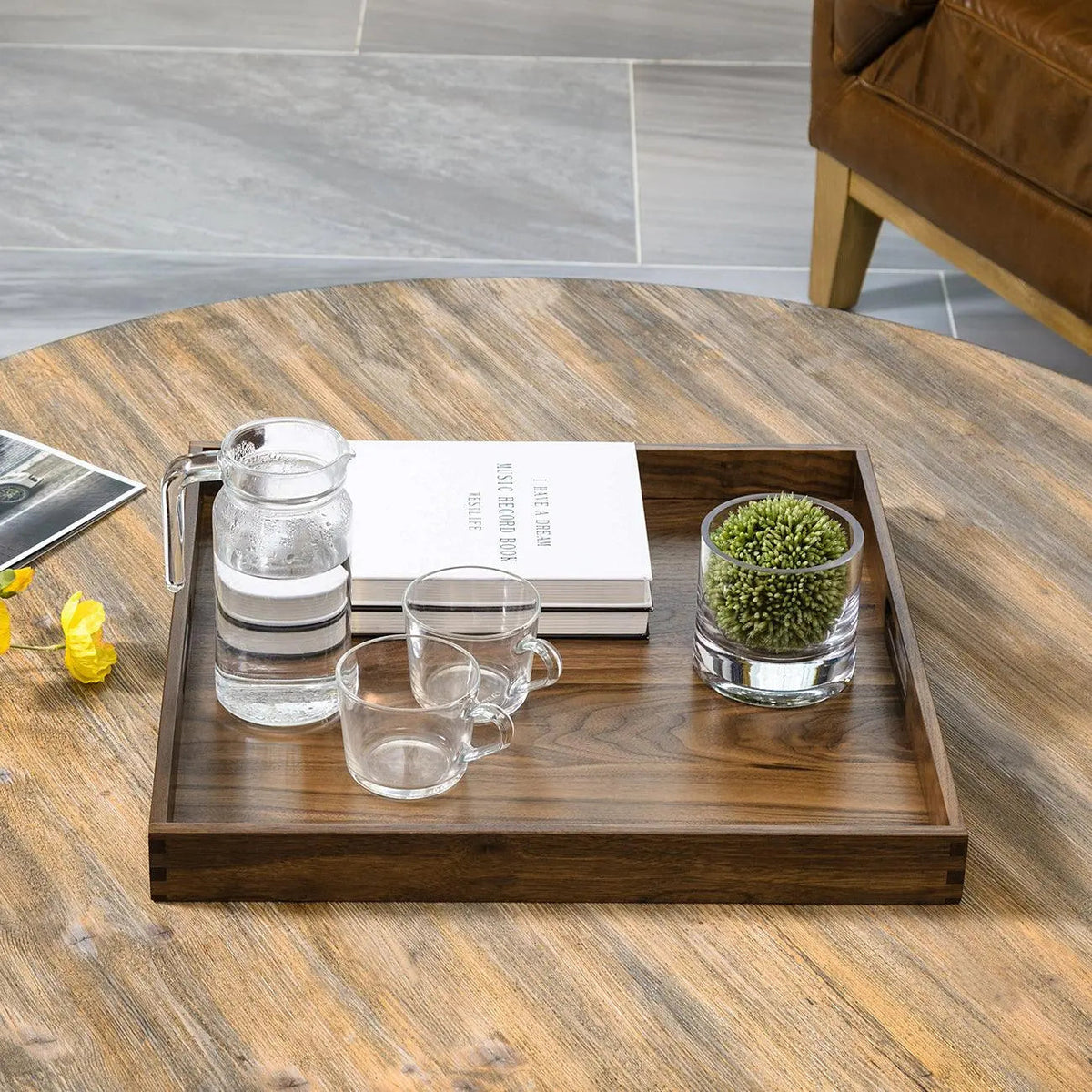 Teratect Square Black Walnut Serving Tray