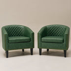 Logan Faux Leather Tufted Club Chair
