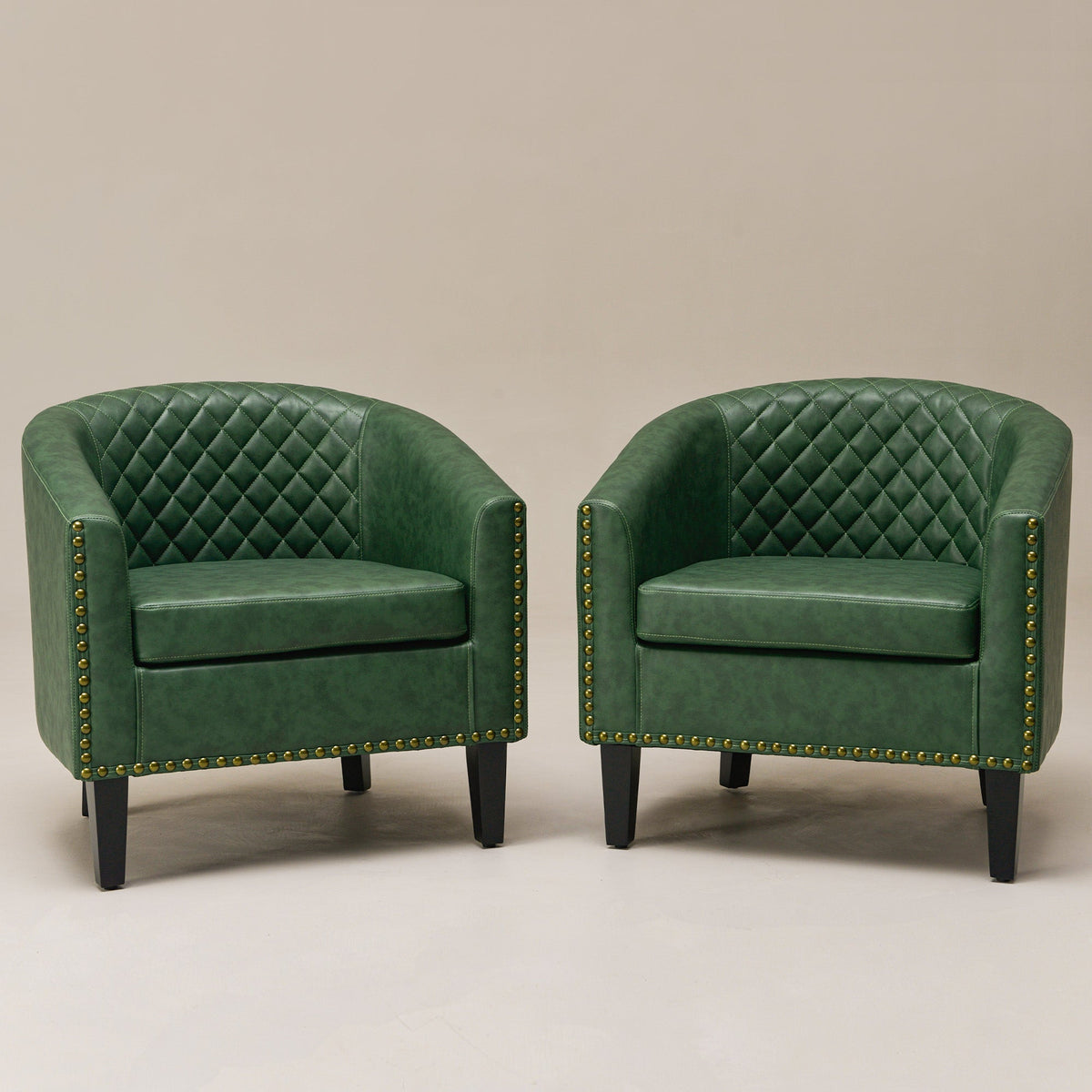 Logan Faux Leather Tufted Club Chair