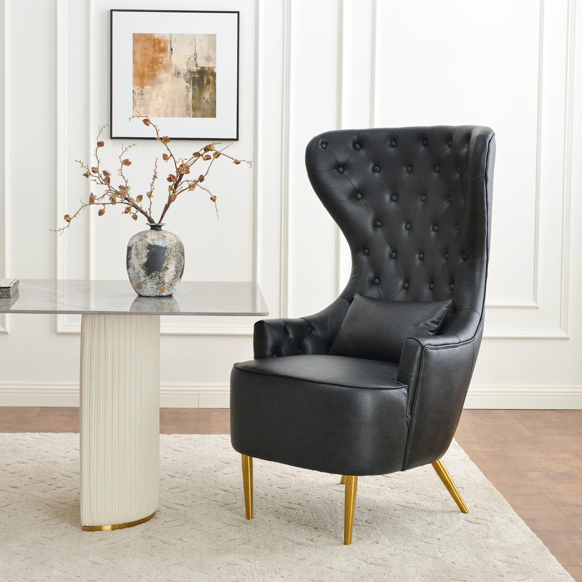 Letitia Faux Leather Wingback Chair