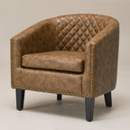 Logan Faux Leather Tufted Club Chair