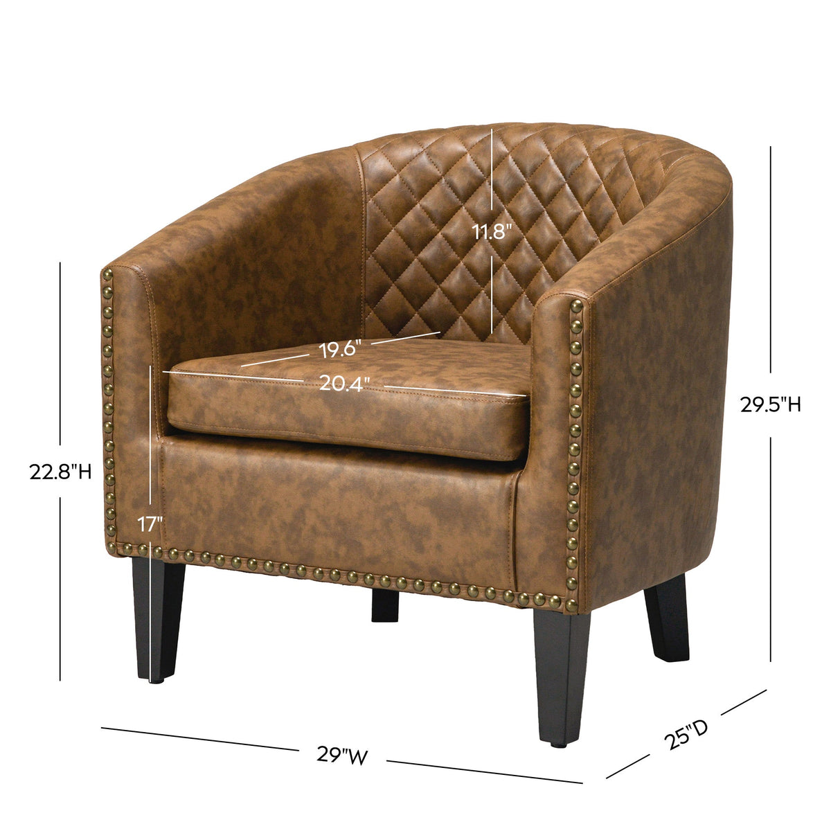 Logan Faux Leather Tufted Club Chair