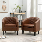 Logan Faux Leather Tufted Club Chair