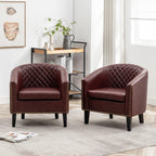 Logan Faux Leather Tufted Club Chair