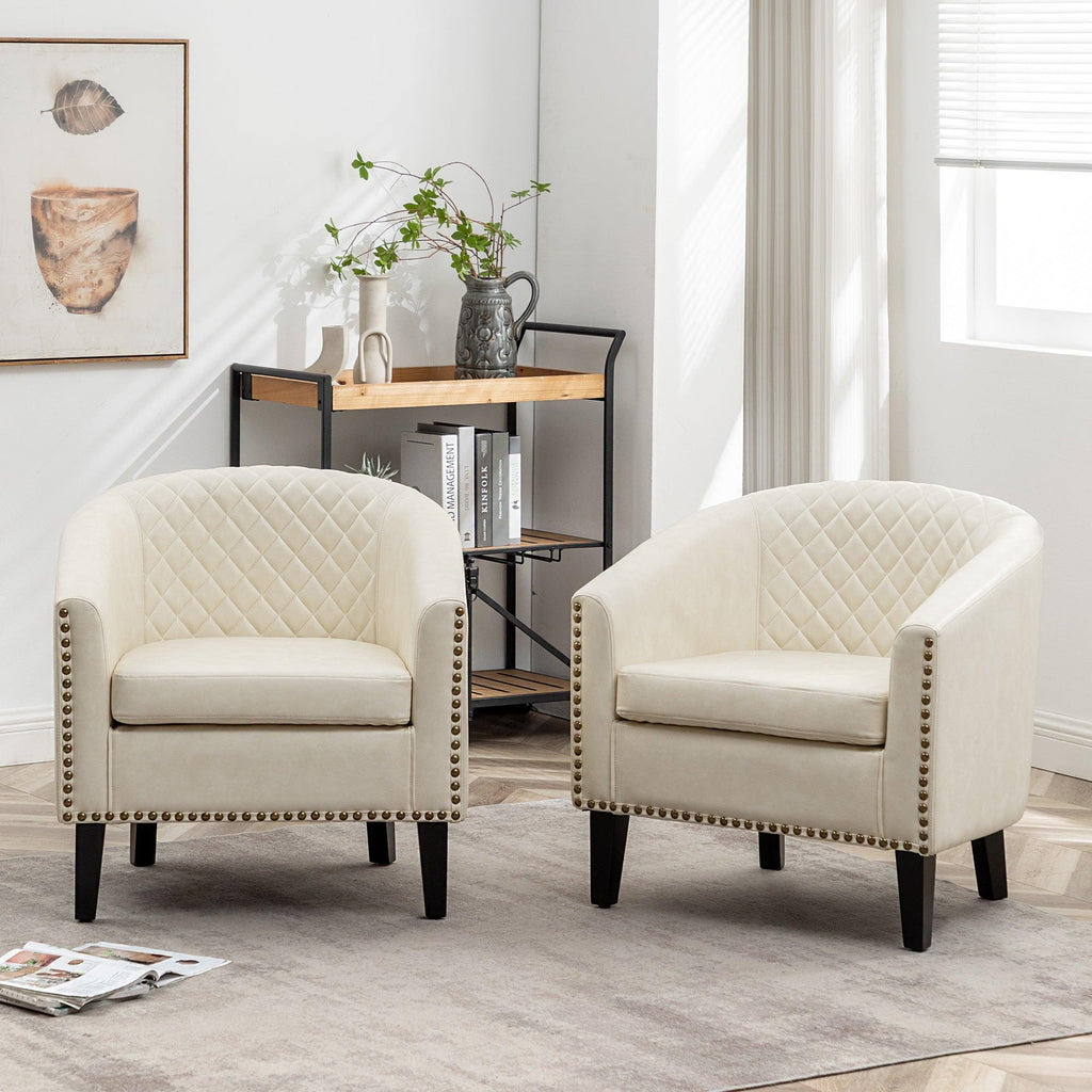 Logan Faux Leather Tufted Club Chair