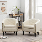 Logan Faux Leather Tufted Club Chair
