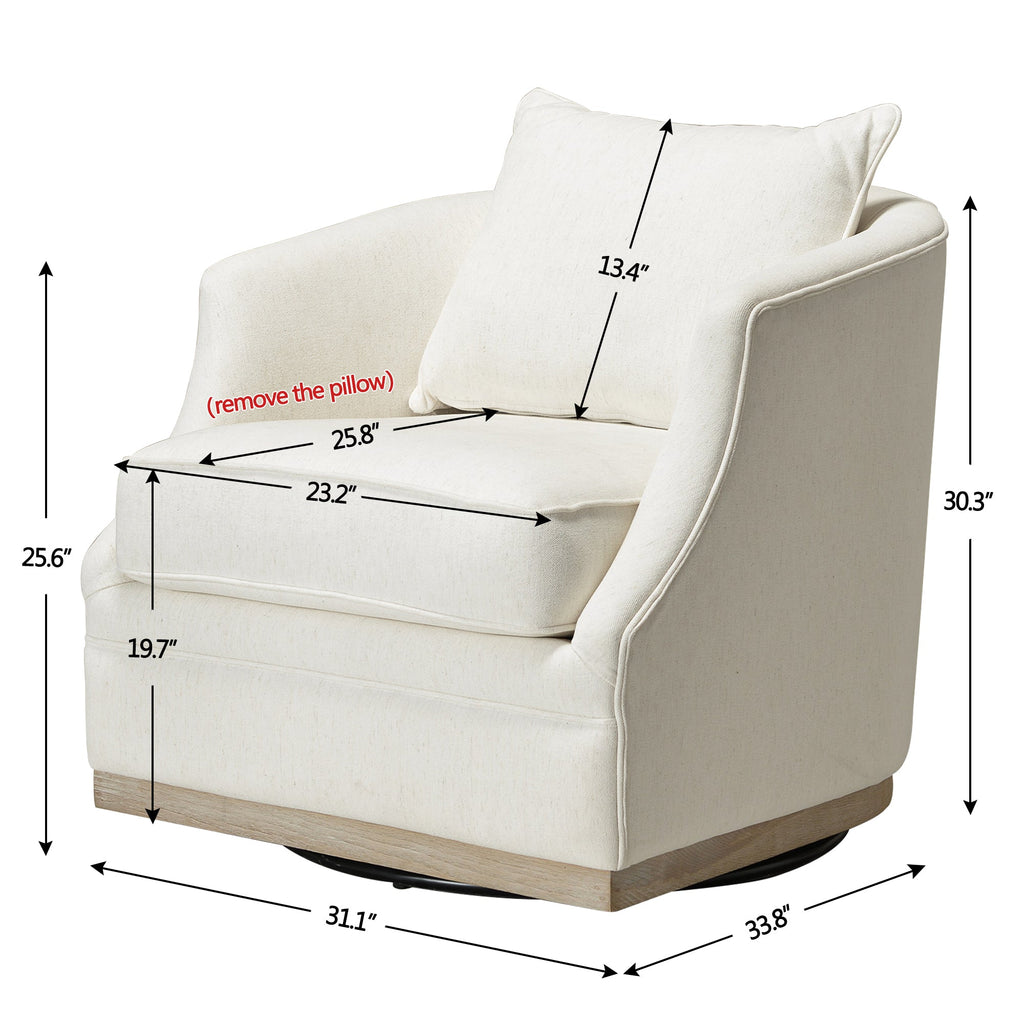 Minerva Linen Swivel Barrel Chair