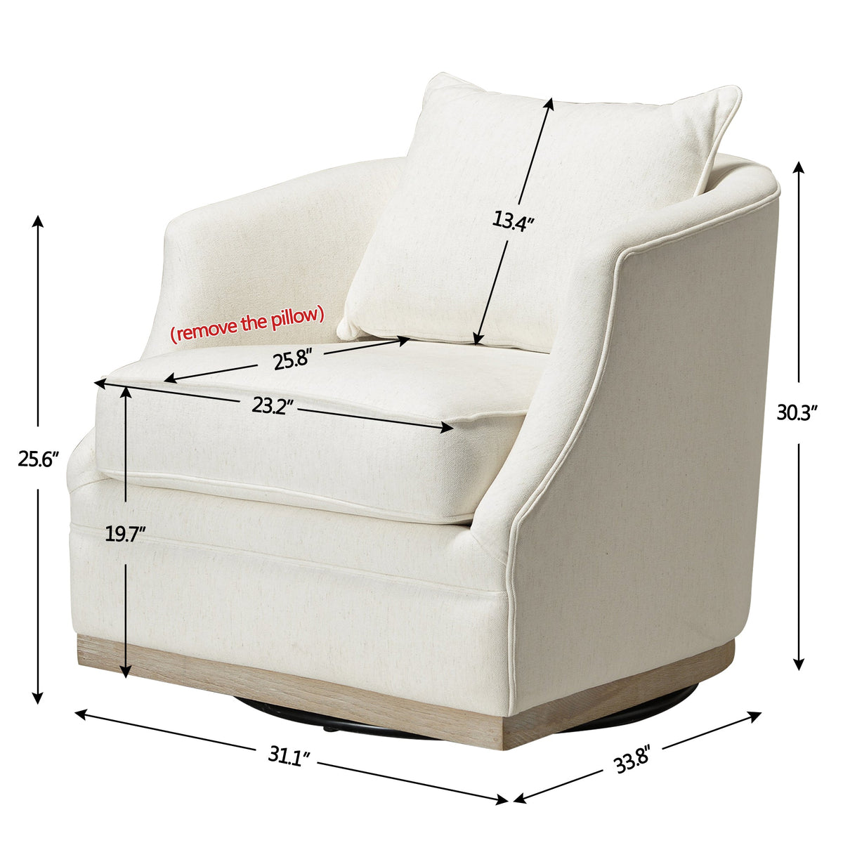 Minerva Linen Swivel Barrel Chair