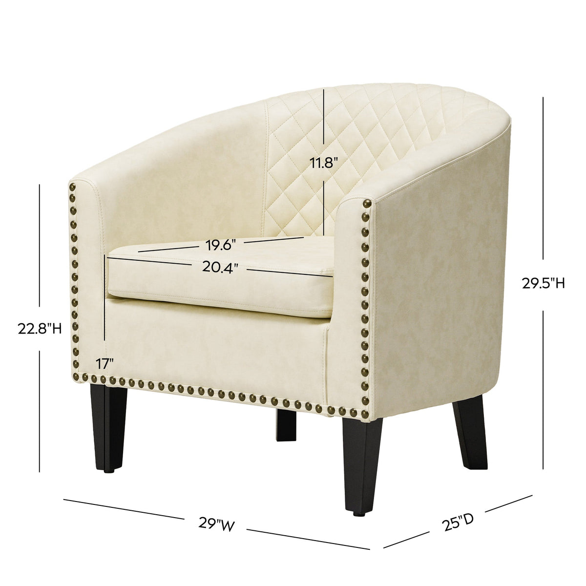 Logan Faux Leather Tufted Club Chair