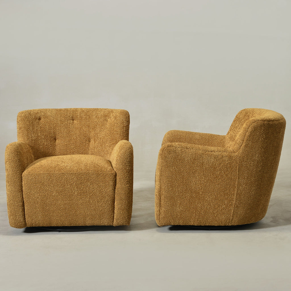 Vestie Chenille Swivel Barrel Chair