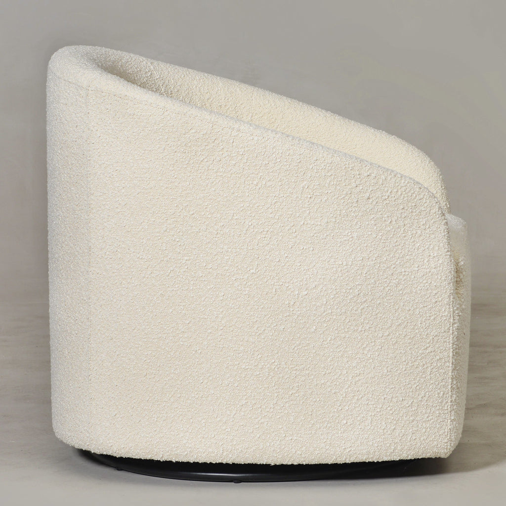 Susie Premium Bouclé Swivel Barrel Chair