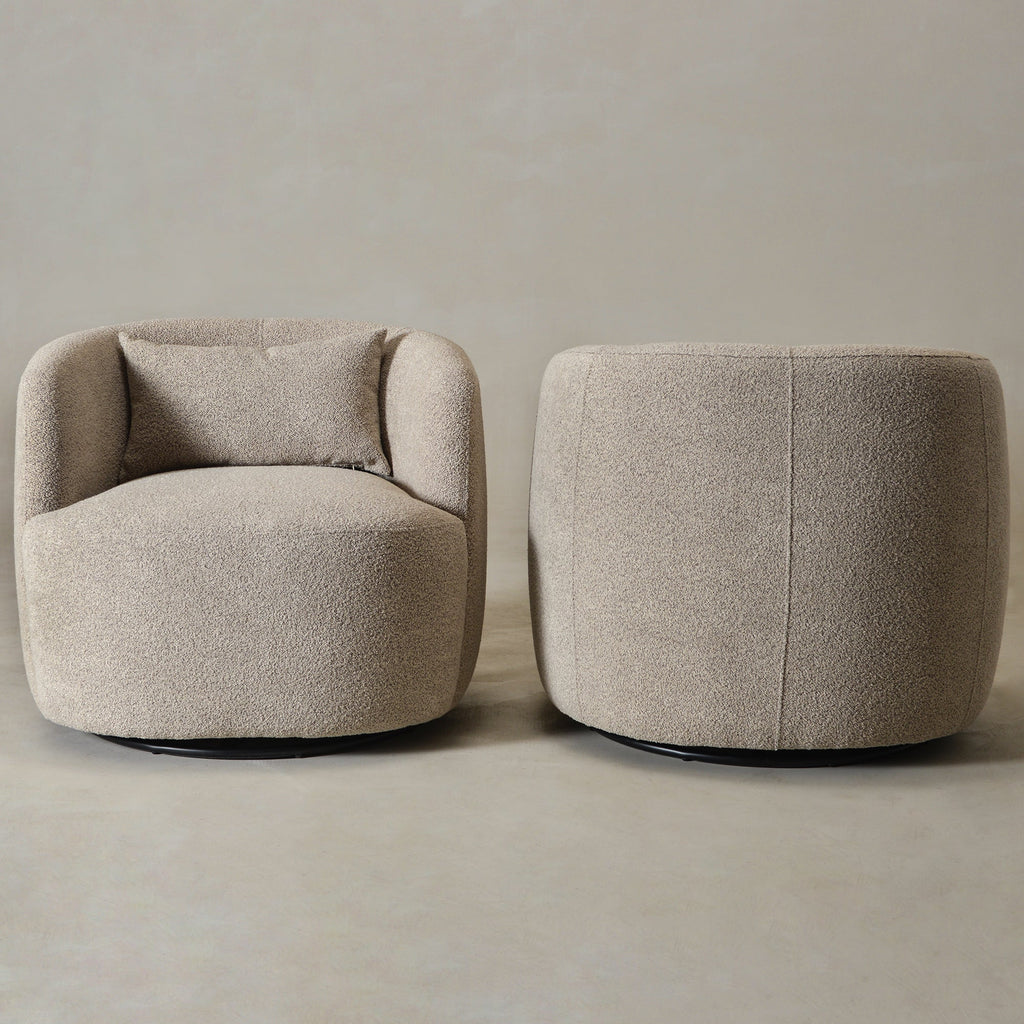 Ashlie Bouclé Swivel Barrel Chair