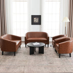 Logan Faux Leather Tufted Loveseat