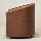 Logan Faux Leather Tufted Swivel Club Chair