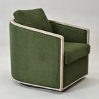 Claude Bouclé Swivel Barrel Chair