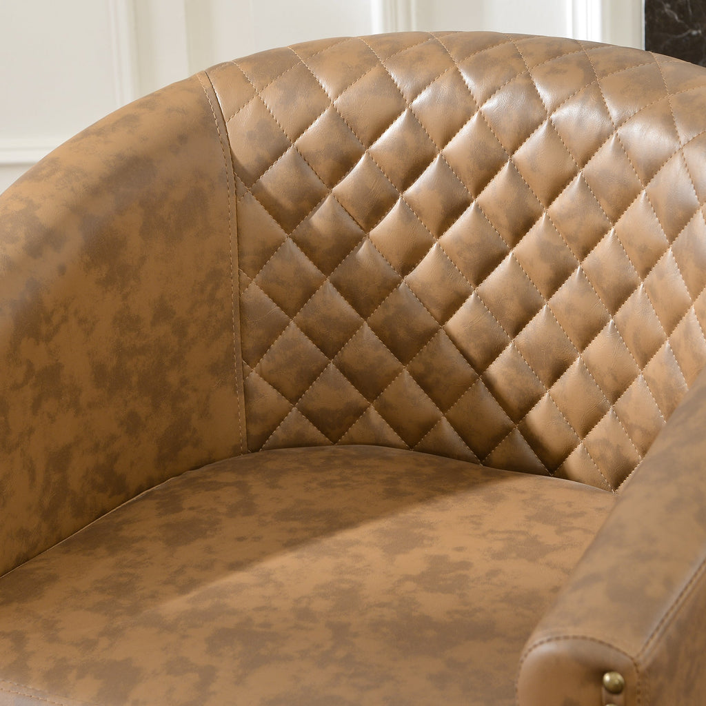 Logan Faux Leather Tufted Swivel Club Chair