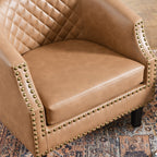 Louis Faux Leather Tufted Club Chair