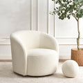 Everitte Bouclé Swivel Barrel Chair