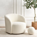 Everitte Bouclé Swivel Barrel Chair