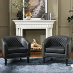 Logan Faux Leather Tufted Club Chair