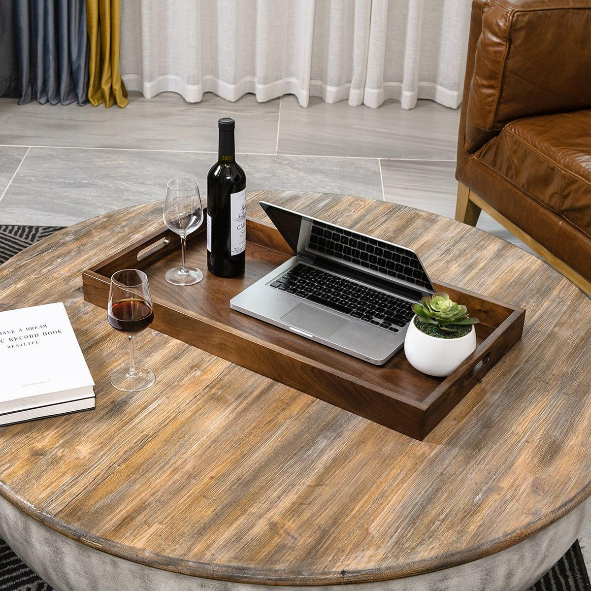 Teratect Rectangle Black Walnut Serving Tray