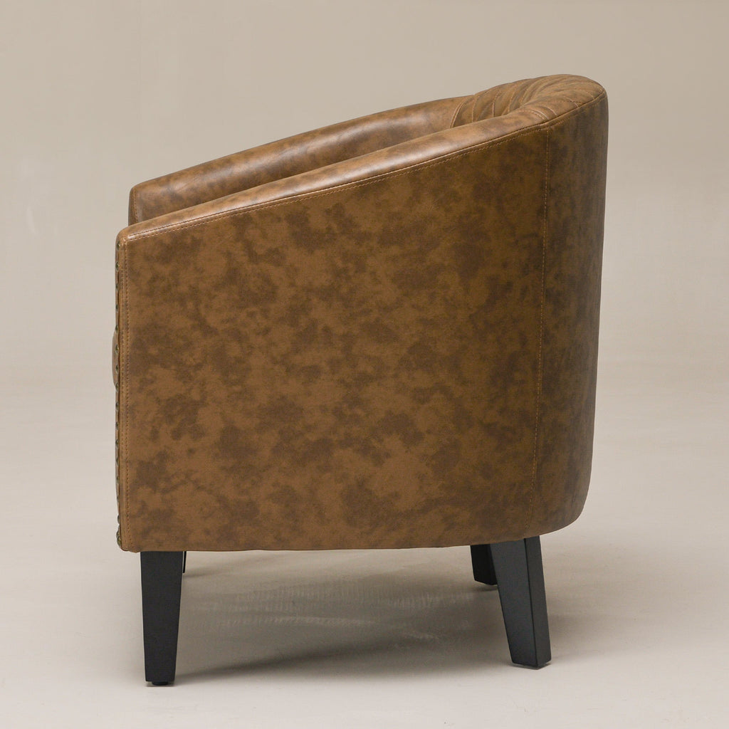 Logan Faux Leather Tufted Club Chair