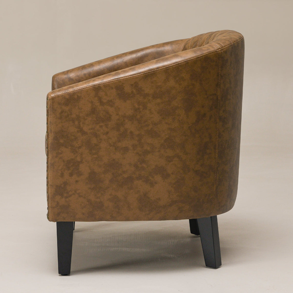 Logan Faux Leather Tufted Club Chair