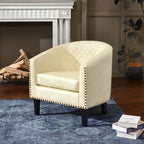Logan Faux Leather Tufted Club Chair