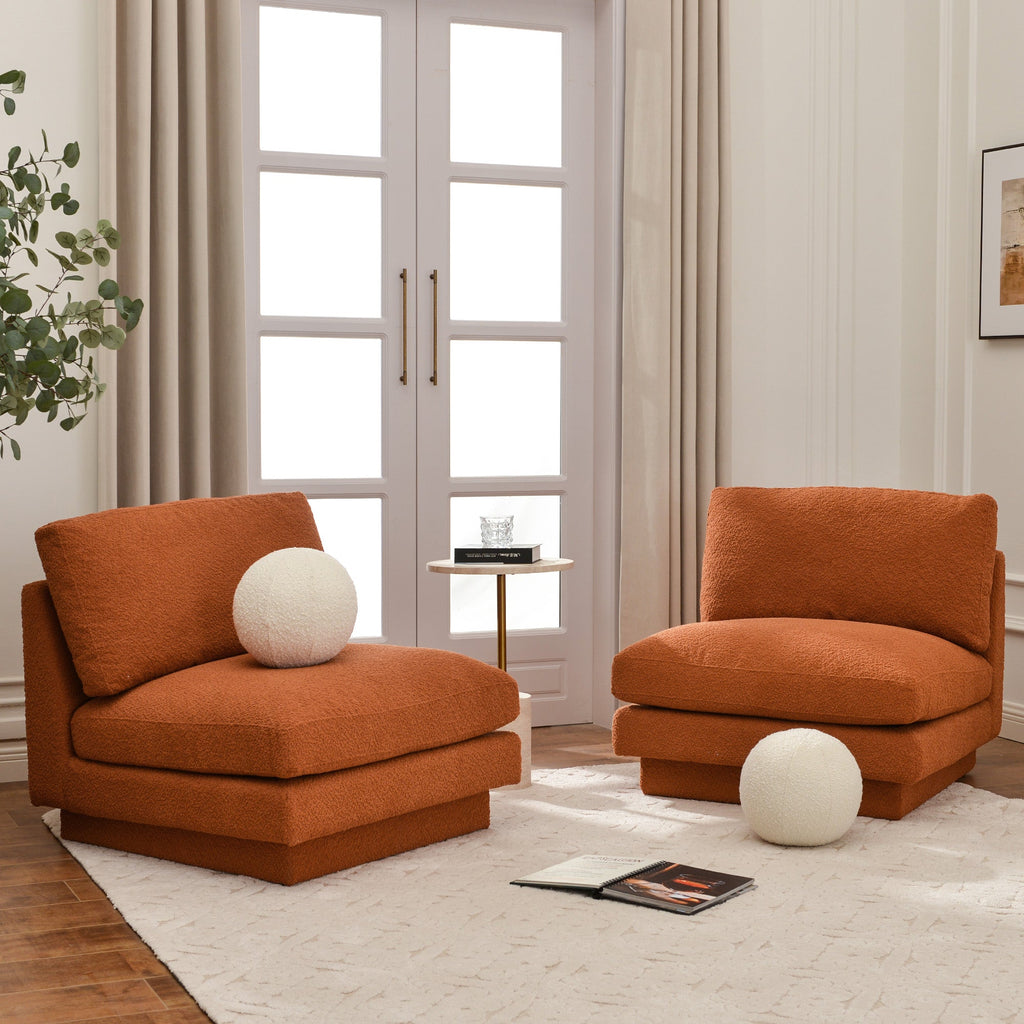 Montyne Bouclé Armless Chair