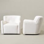 Vestie Chenille Swivel Barrel Chair