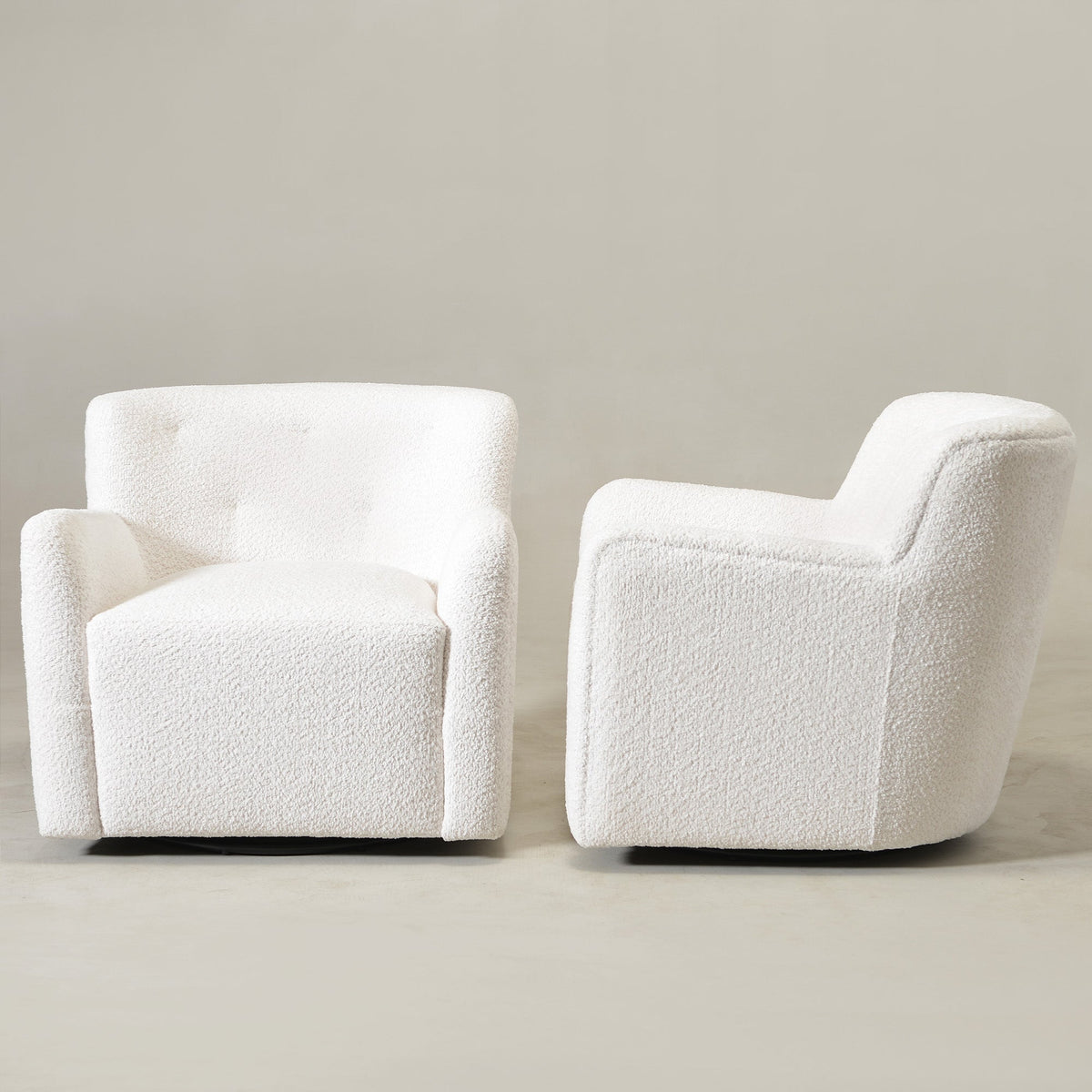 Vestie Chenille Swivel Barrel Chair