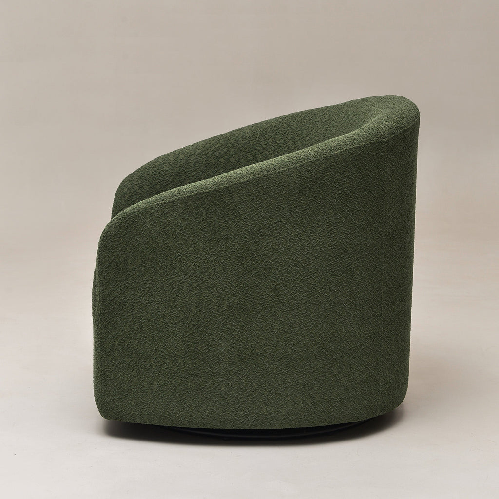 Susie Bouclé Swivel Barrel Chair
