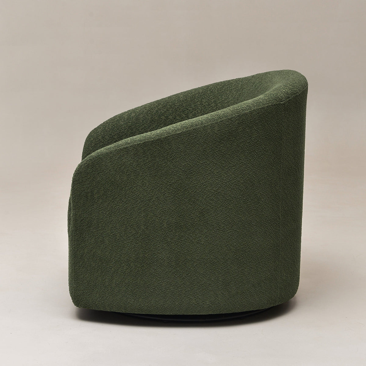 Susie Bouclé Swivel Barrel Chair