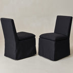 Diane Slipcover Performance Dining Chair with Casters