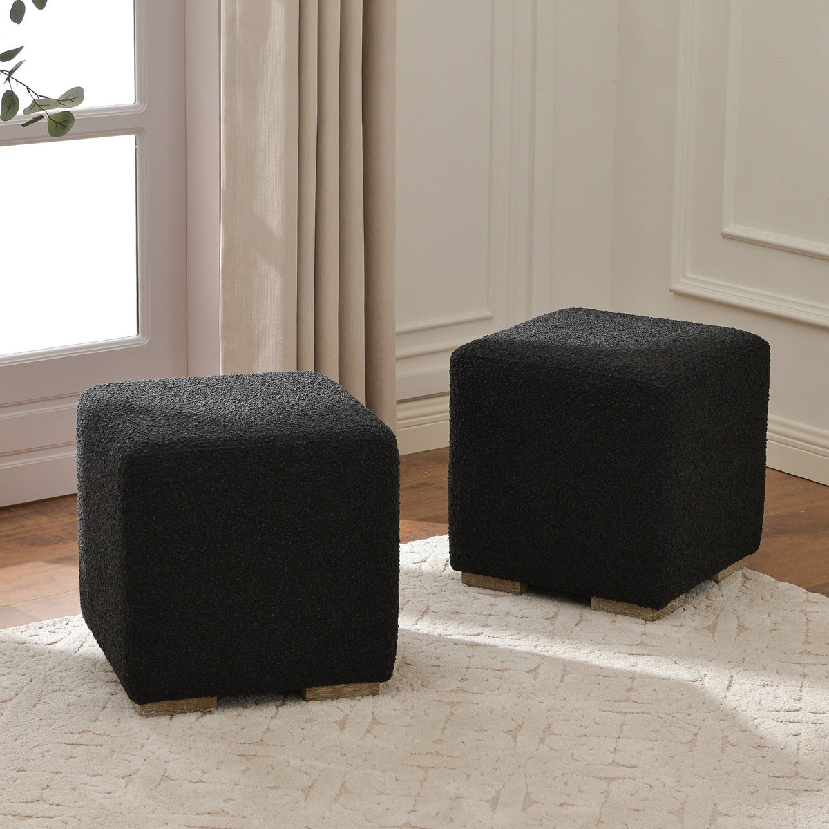 Ida Bouclé Square Ottoman