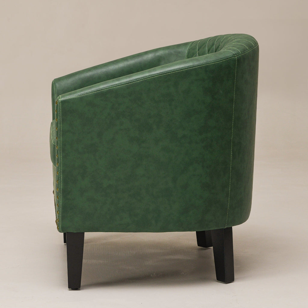 Logan Faux Leather Tufted Club Chair