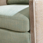 Claude Linen Swivel Cane Chair