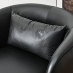 Ashlie Leather Swivel Barrel Chair