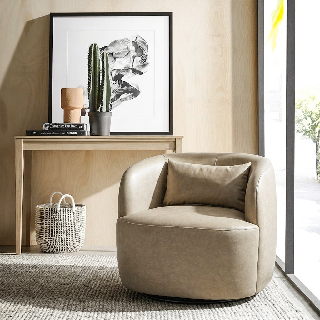 Ashlie Faux Leather Swivel Chair