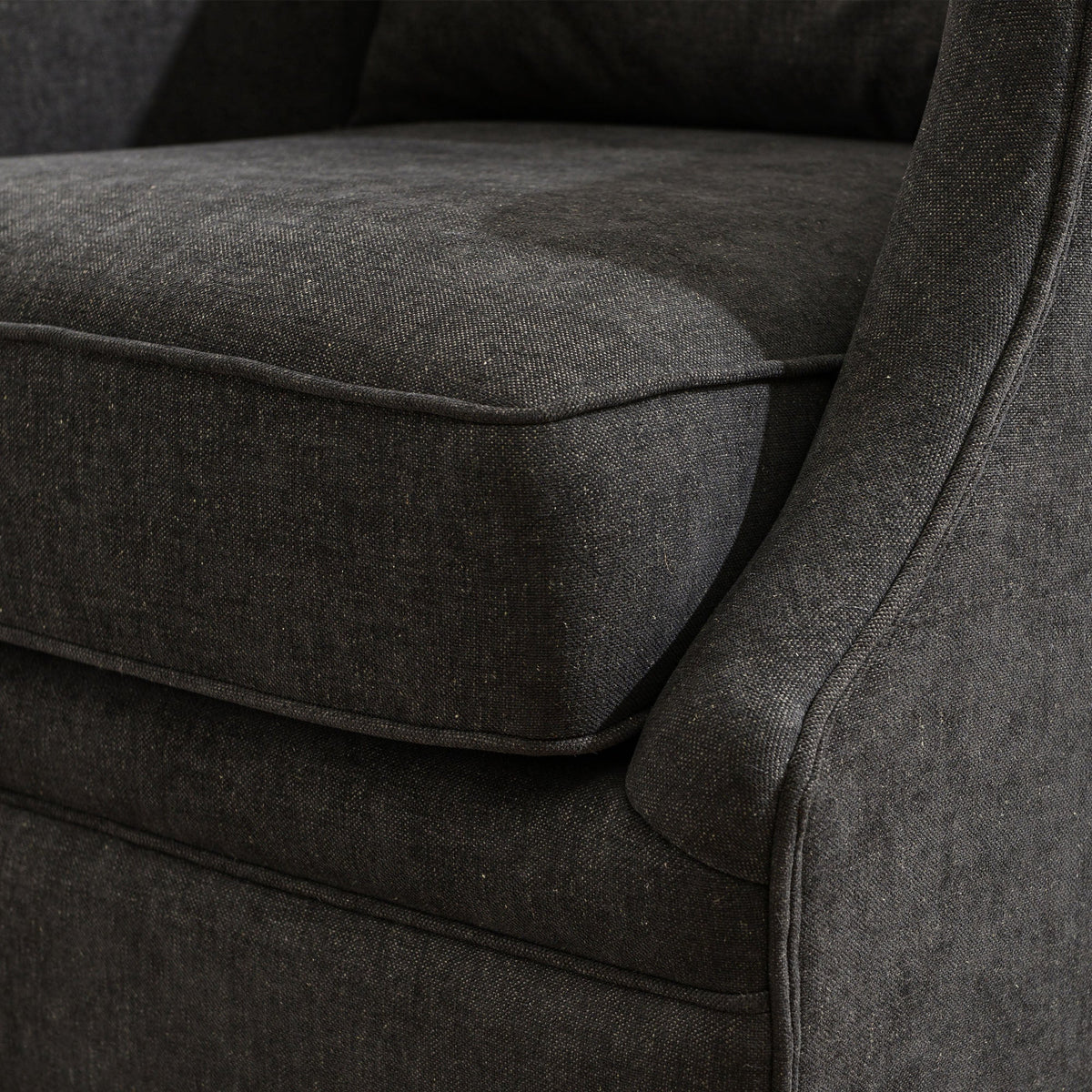 Minerva Linen Swivel Barrel Chair