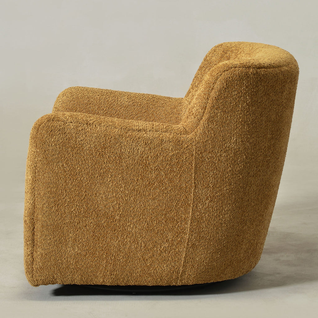 Vestie Chenille Swivel Barrel Chair