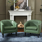 Logan Faux Leather Tufted Club Chair