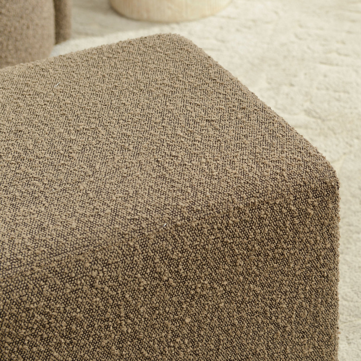 Ida Bouclé Square Ottoman